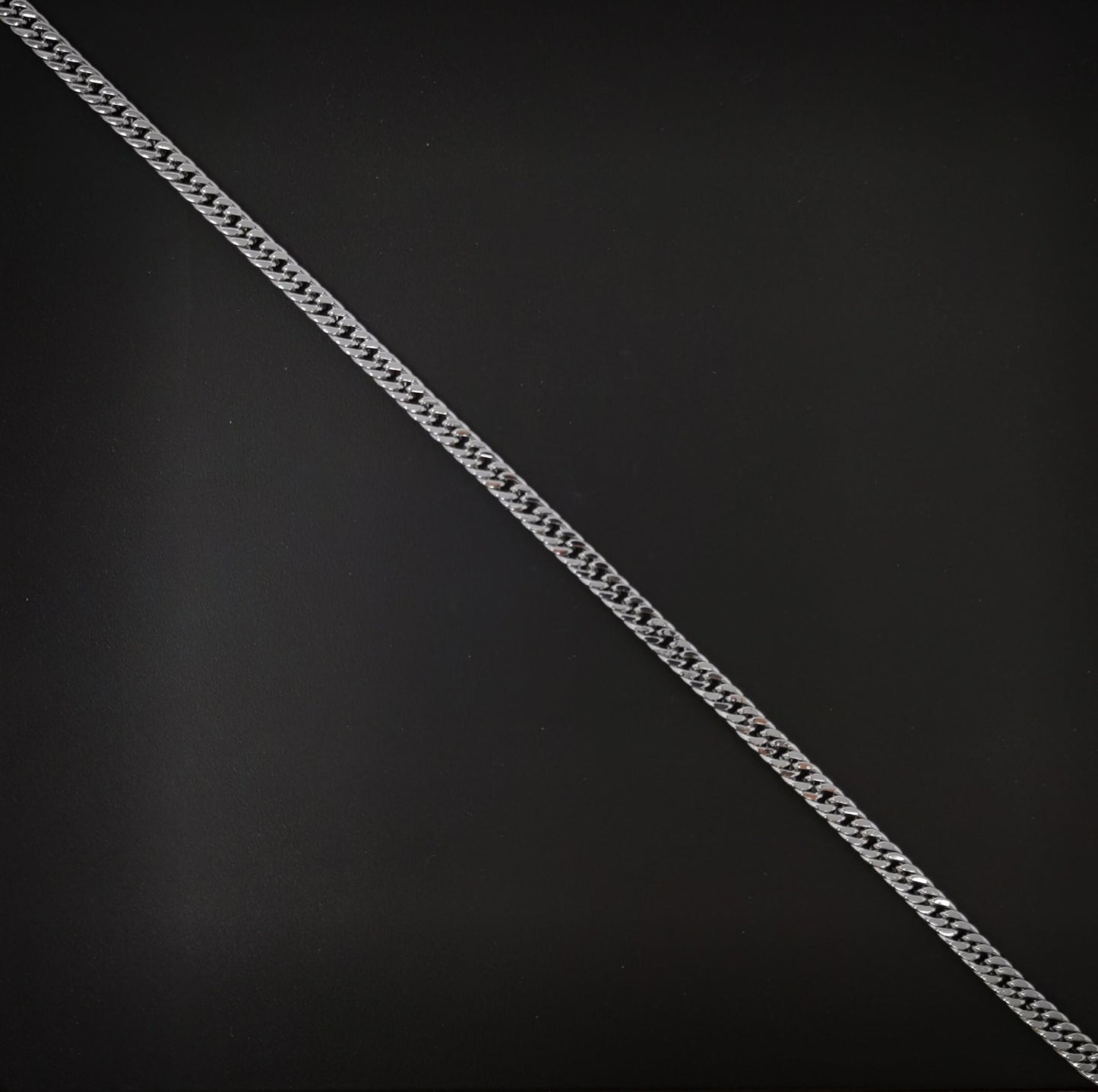 1pc 17.7'' Ready to Use White Gold Filled Herringbone Curb Necklace Chain, Layer Curb Chain Dainty Necklace,Pendant Charm Necklace, CH-627