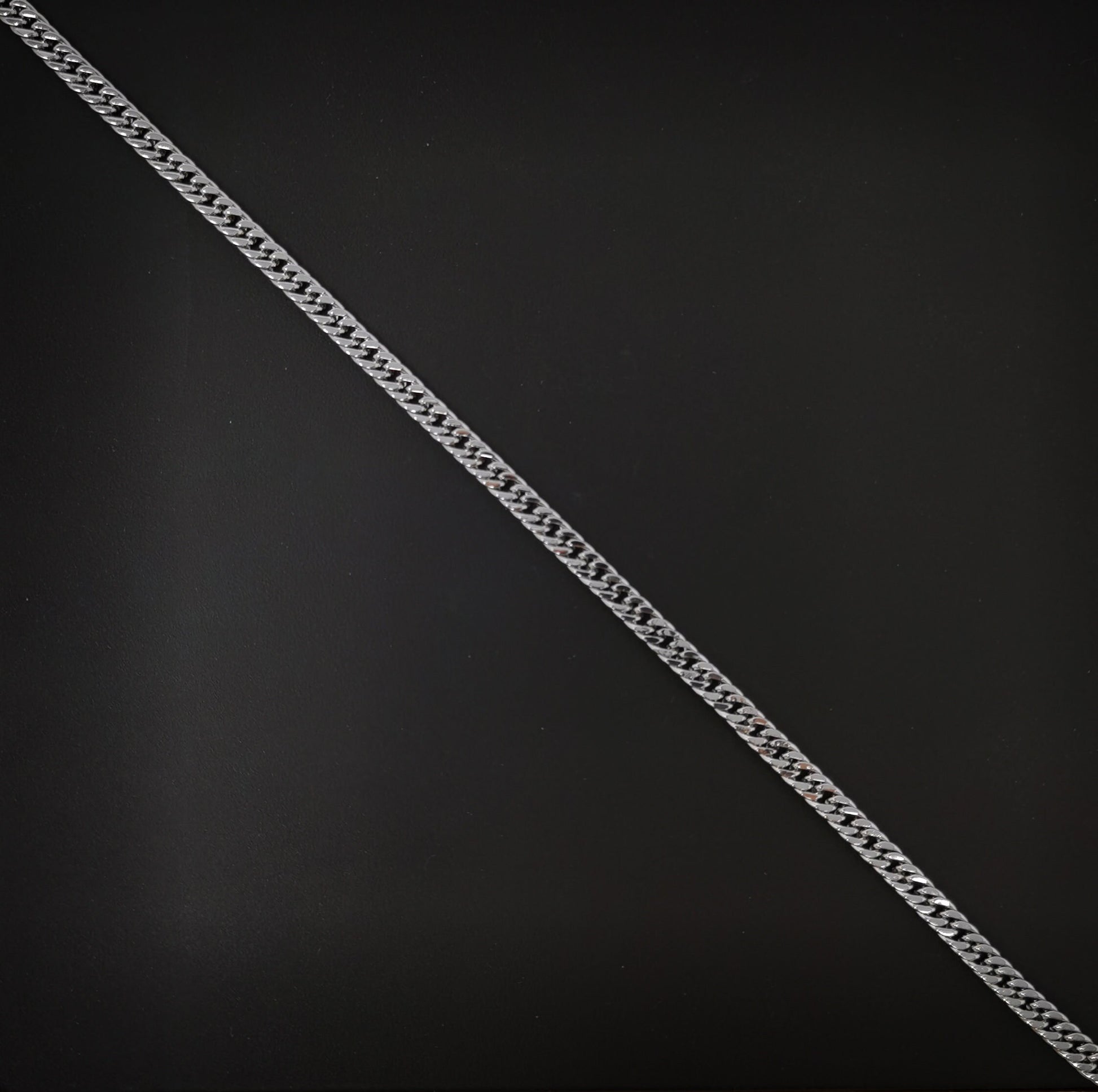 1pc 17.7'' Ready to Use White Gold Filled Herringbone Curb Necklace Chain, Layer Curb Chain Dainty Necklace,Pendant Charm Necklace, CH-627