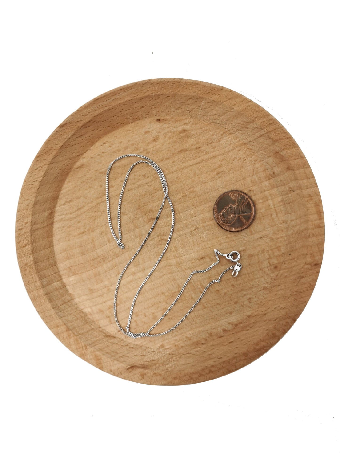 1pc 17.5'' Ready to Use White Gold Cuban Curb Rolo Necklace Chain, Layer Chain Dainty Necklace, For Pendant Charm Necklace wa-237