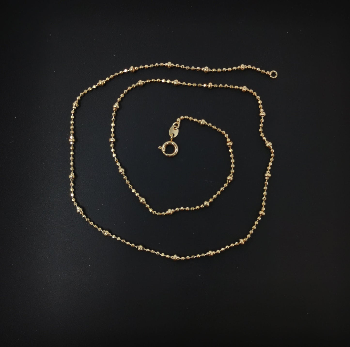 1pc 17.7'' 18K Ready to Use Gold Bead Necklace Chain, Layering Beaded Chain Dainty Necklace, Perfect for Pendant Charm Necklace, 653