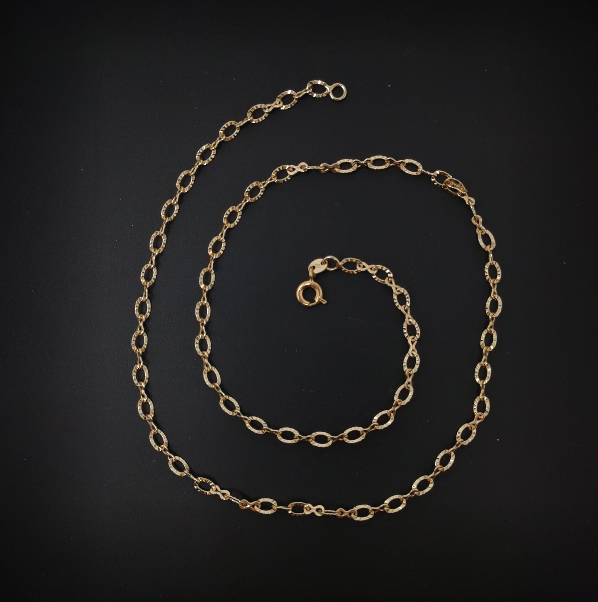 1pc 17.7'' Ready to Use 18K Gold Filled Oval Rolo Necklace Chain, Layering Rolo Chain Dainty Necklace, For Pendant Charm Necklace, CH-660