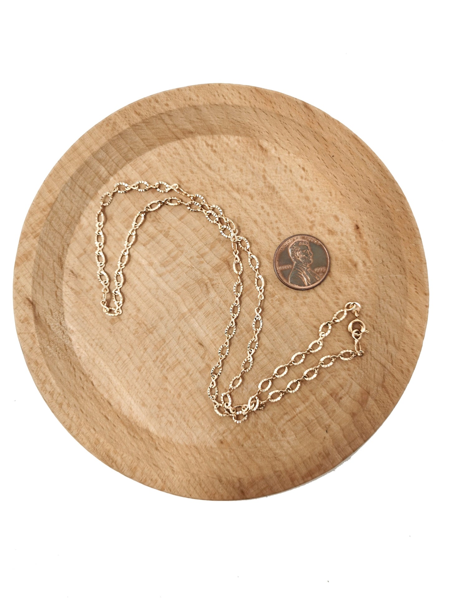 1pc 17.7'' Ready to Use 18K Gold Filled Oval Rolo Necklace Chain, Layering Rolo Chain Dainty Necklace, For Pendant Charm Necklace, CH-660