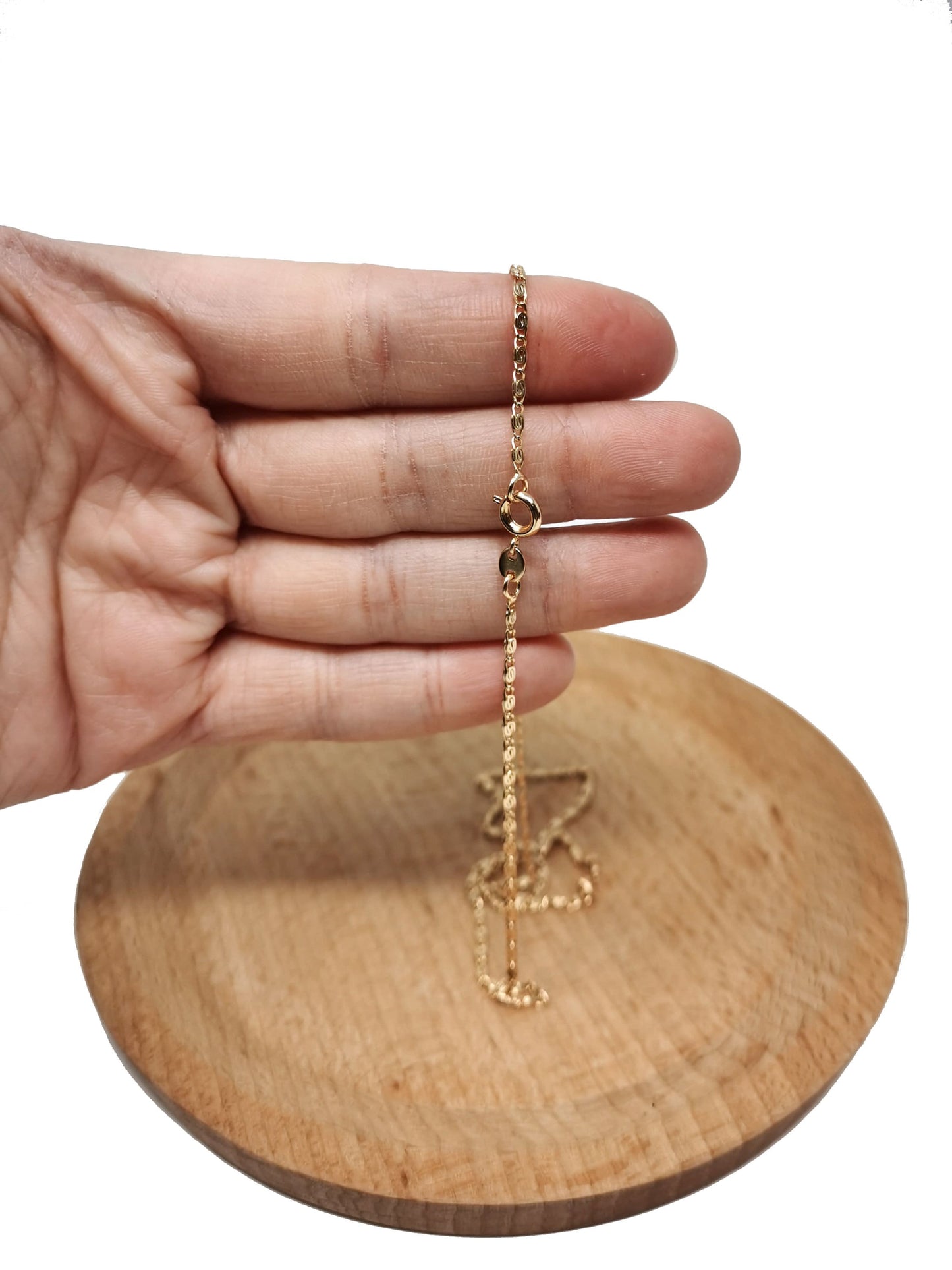 1pc 17.7'' Ready to Use 18K Gold Unique Necklace Chain, Layering Plate Lock Chain Dainty Necklace, Perfect for Pendant Necklace, 662