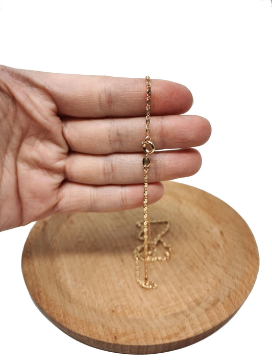 1pc 17.7'' Ready to Use 18K Gold Unique Necklace Chain, Layering Plate Lock Chain Dainty Necklace, Perfect for Pendant Necklace, 662