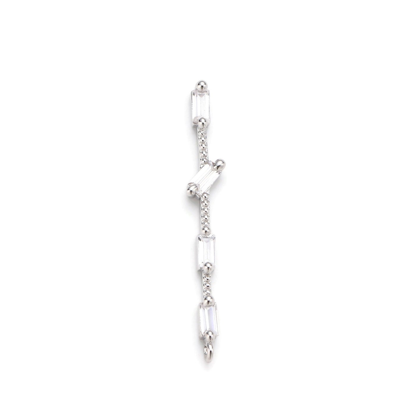 1pc 14k Gold Micro Pave Cubic Zirconia dongle Pendant Charm, Micro Pave CZ Pendant Charm, For DIY Jewelry, Multiple color Option