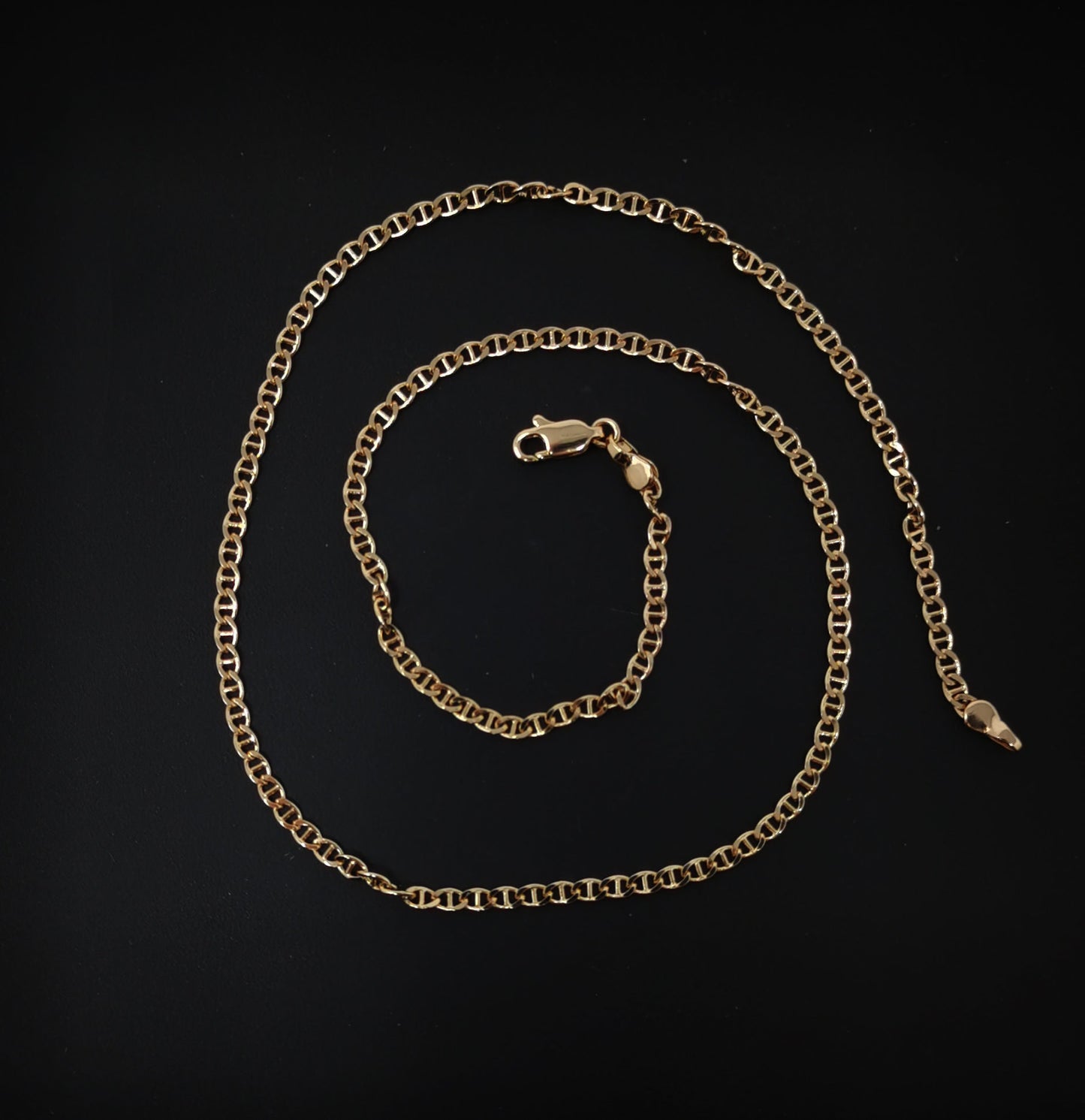 1pc 17.7'' Ready to Use 18K Gold Filled Anchor Necklace Chain, Layering Anchor Chain Dainty Necklace, For Pendant Charm Necklace Making, 663
