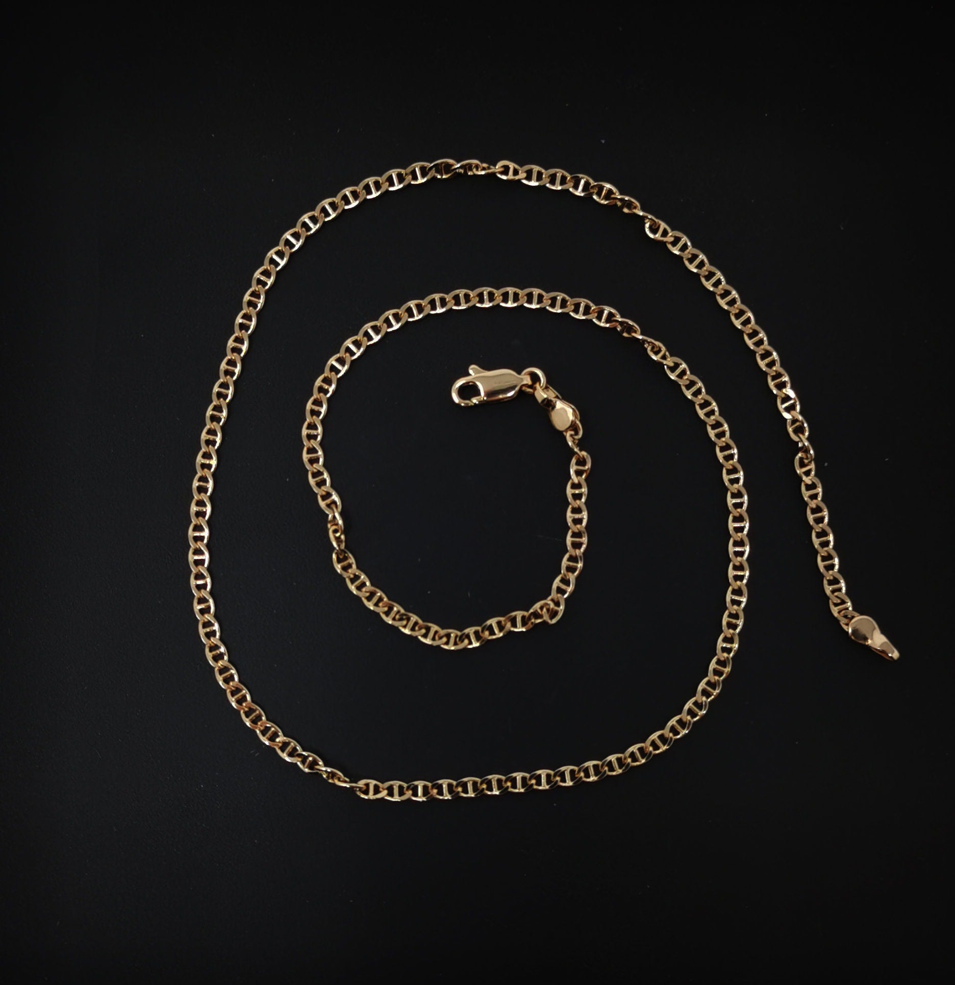 1pc 17.7'' Ready to Use 18K Gold Filled Anchor Necklace Chain, Layering Anchor Chain Dainty Necklace, For Pendant Charm Necklace Making, 663