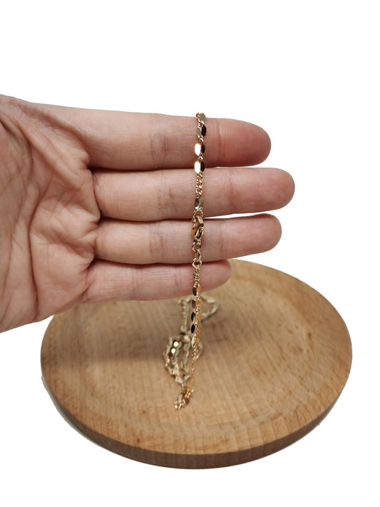 1pc 17.7'' Ready to Use 18K Gold Filled Unique Necklace Chain, Layering Unique Chain Dainty Necklace, For Pendant Charm Necklace Making-664