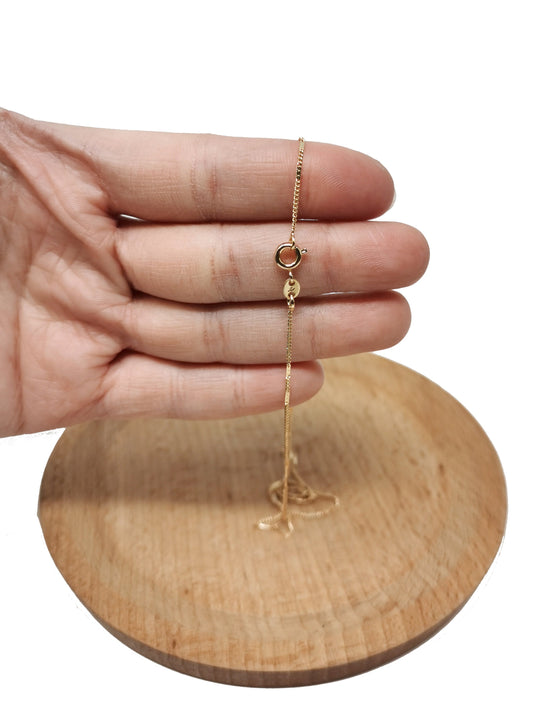1pc 17.7'' Ready to Use 18K Rosy Gold Cuban Curb Necklace Chain, Layering Curb Chain Dainty Necklace, For Necklace Making, 667