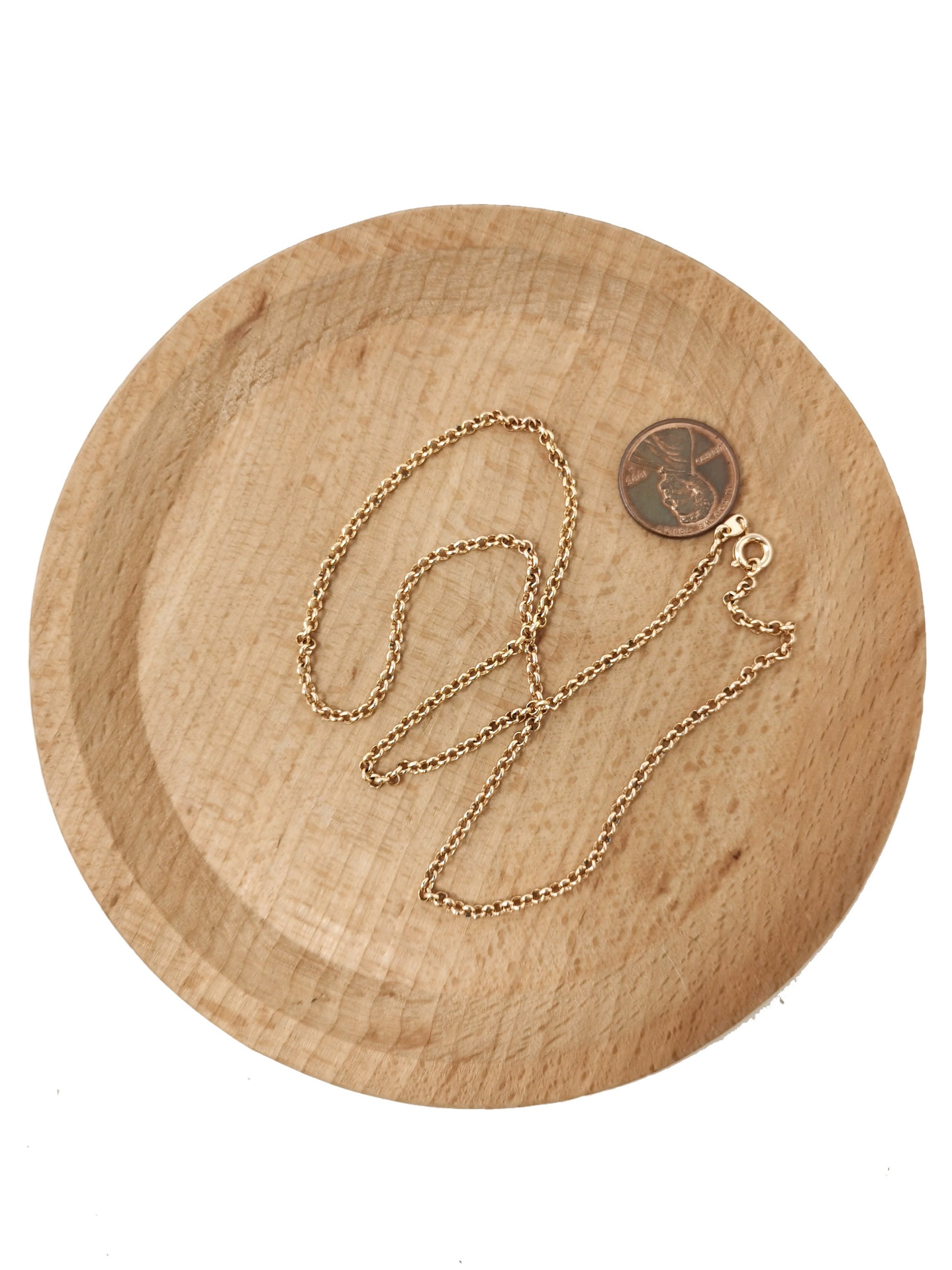 1pc 17.7'' Ready to Use 18K Gold Filled Rolo Necklace Chain, Layering Rolo Chain Dainty Necklace, For Pendant Charm Necklace Making, CH-676