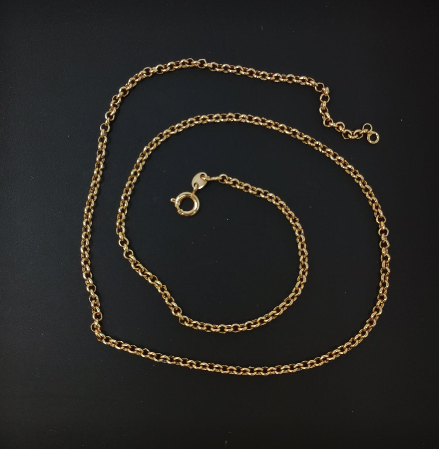 1pc 17.7'' Ready to Use 18K Gold Filled Rolo Necklace Chain, Layering Rolo Chain Dainty Necklace, For Pendant Charm Necklace Making, CH-676