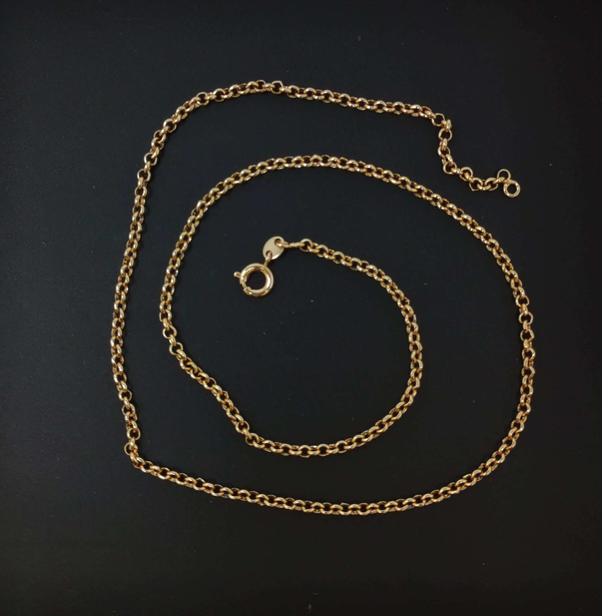 1pc 17.7'' Ready to Use 18K Gold Filled Rolo Necklace Chain, Layering Rolo Chain Dainty Necklace, For Pendant Charm Necklace Making, CH-676