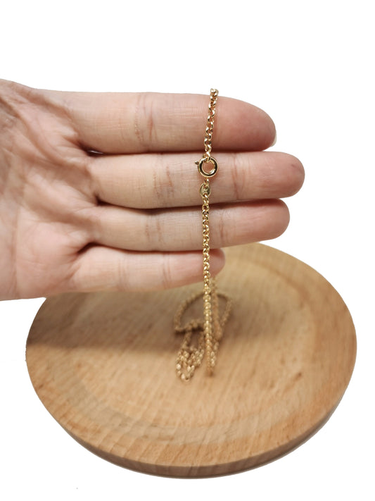 1pc 17.7'' Ready to Use 18K Gold Filled Rolo Necklace Chain, Layering Rolo Chain Dainty Necklace, For Pendant Charm Necklace Making, CH-676