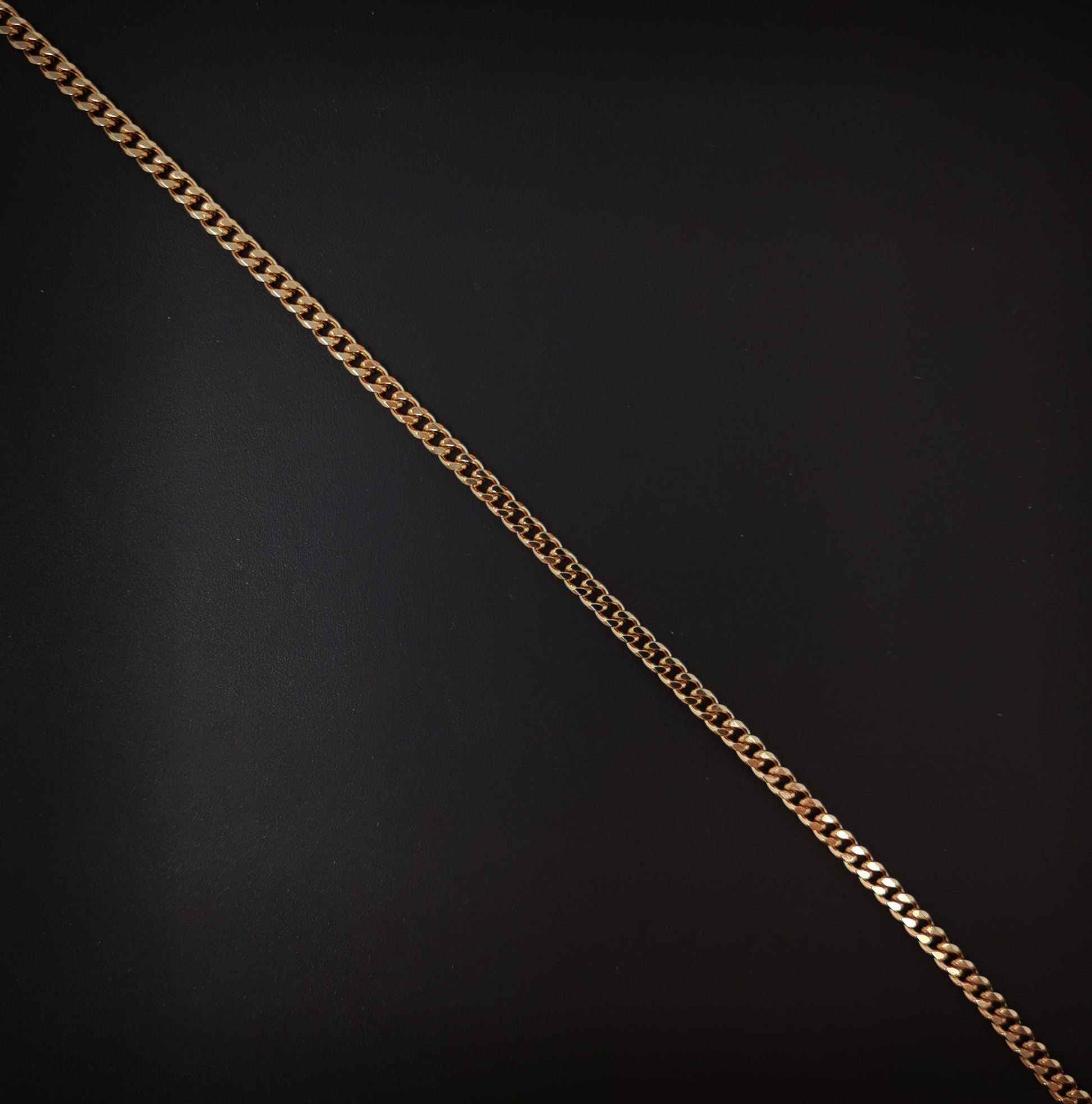 1pc 17.7'' Ready to Use 18K Rosy Gold Filled Cuban Curb Necklace Chain, Layering Curb Chain Dainty Necklace, For Necklace Making, 686