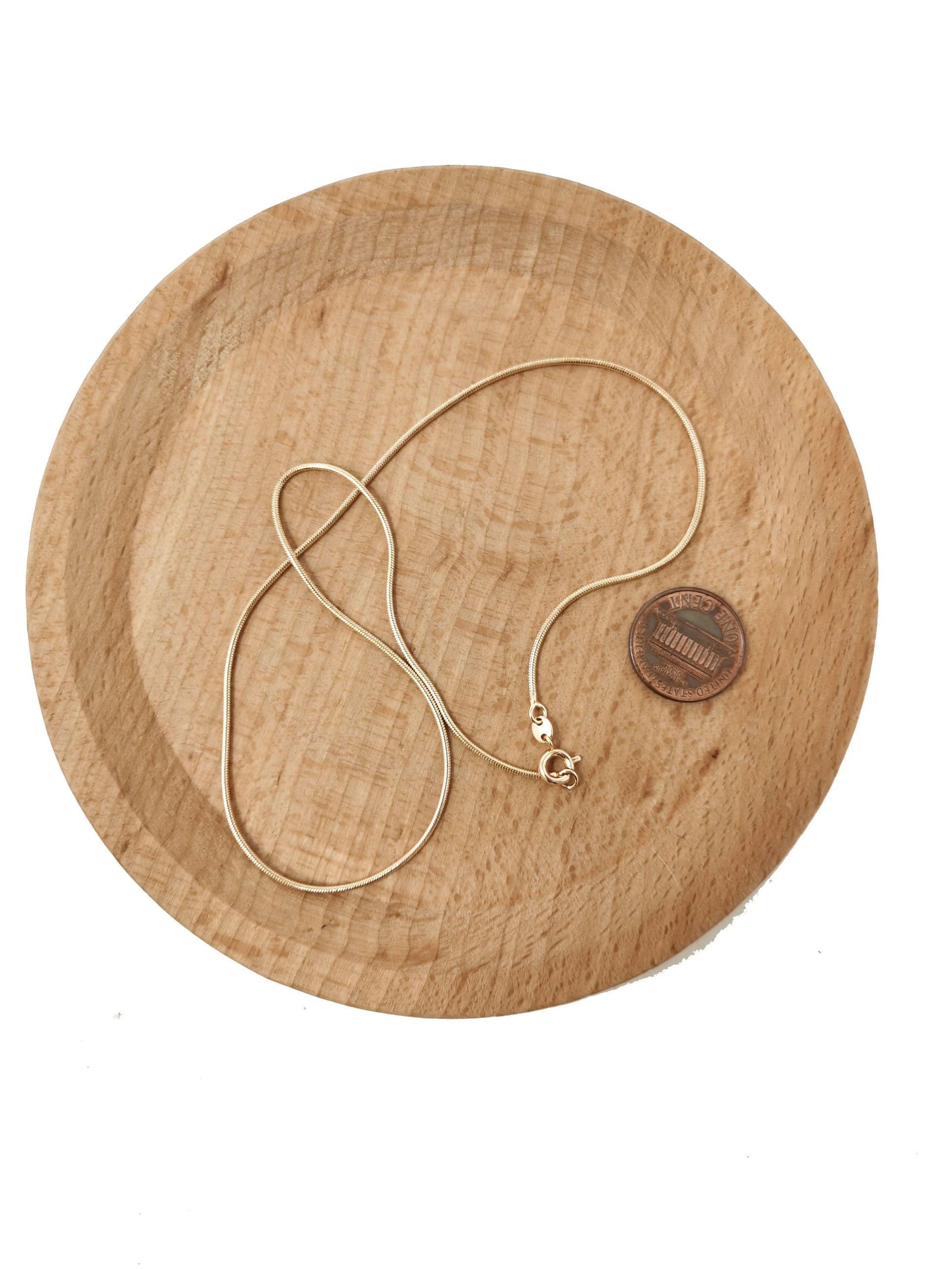 1pc 19.6'' Ready to Use 18K Rosy Gold Filled Cocoon Necklace Chain, Layer Snake Chain Dainty Necklace, For Pendant Charm Necklace Making,673
