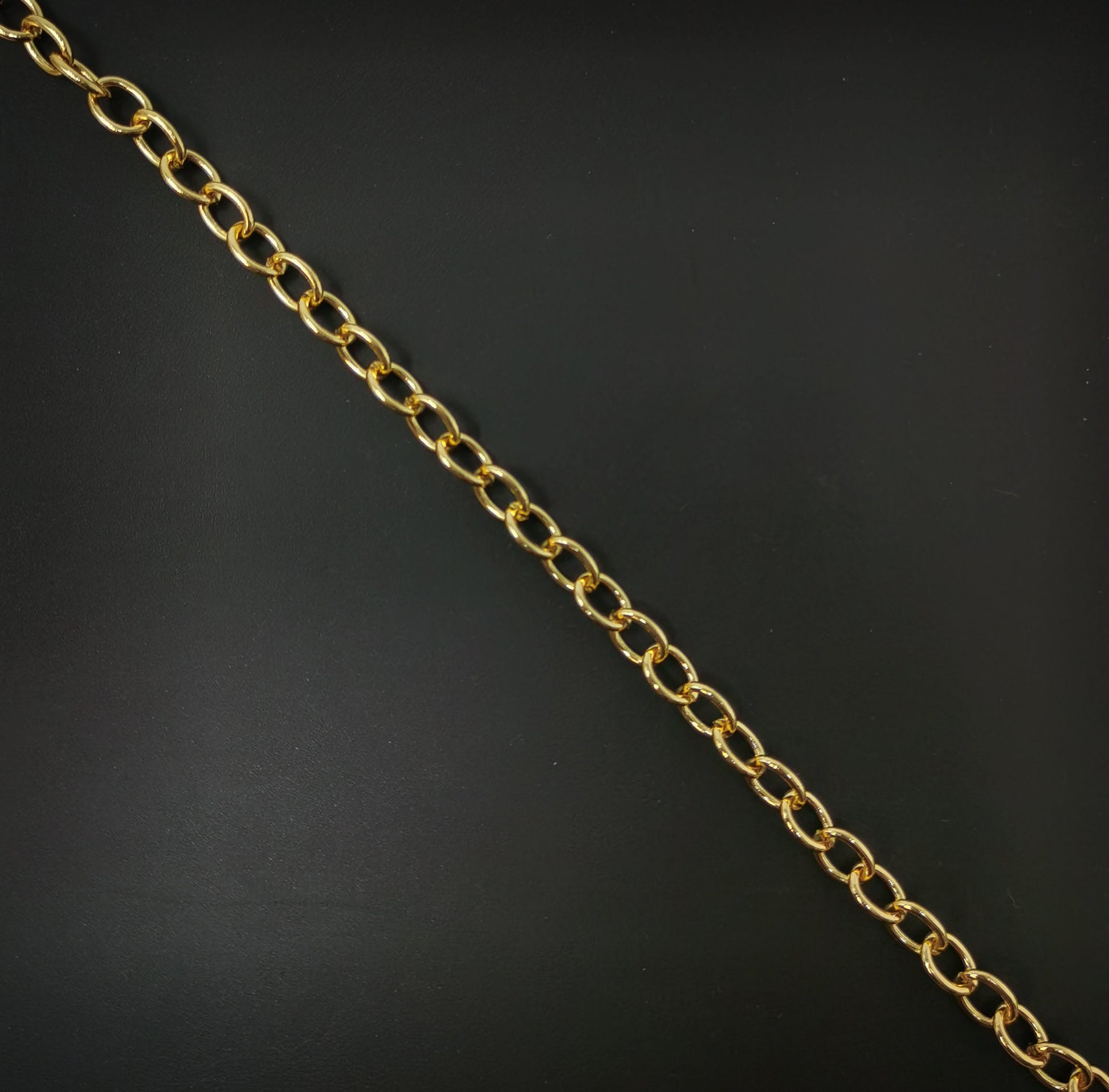 24K Gold Filled Cable Chain by Yard, Gold Filled Cable Chain by Foot, Wholesale bulk Roll Chain for Jewelry Making, Width is 7mm, Roll-84