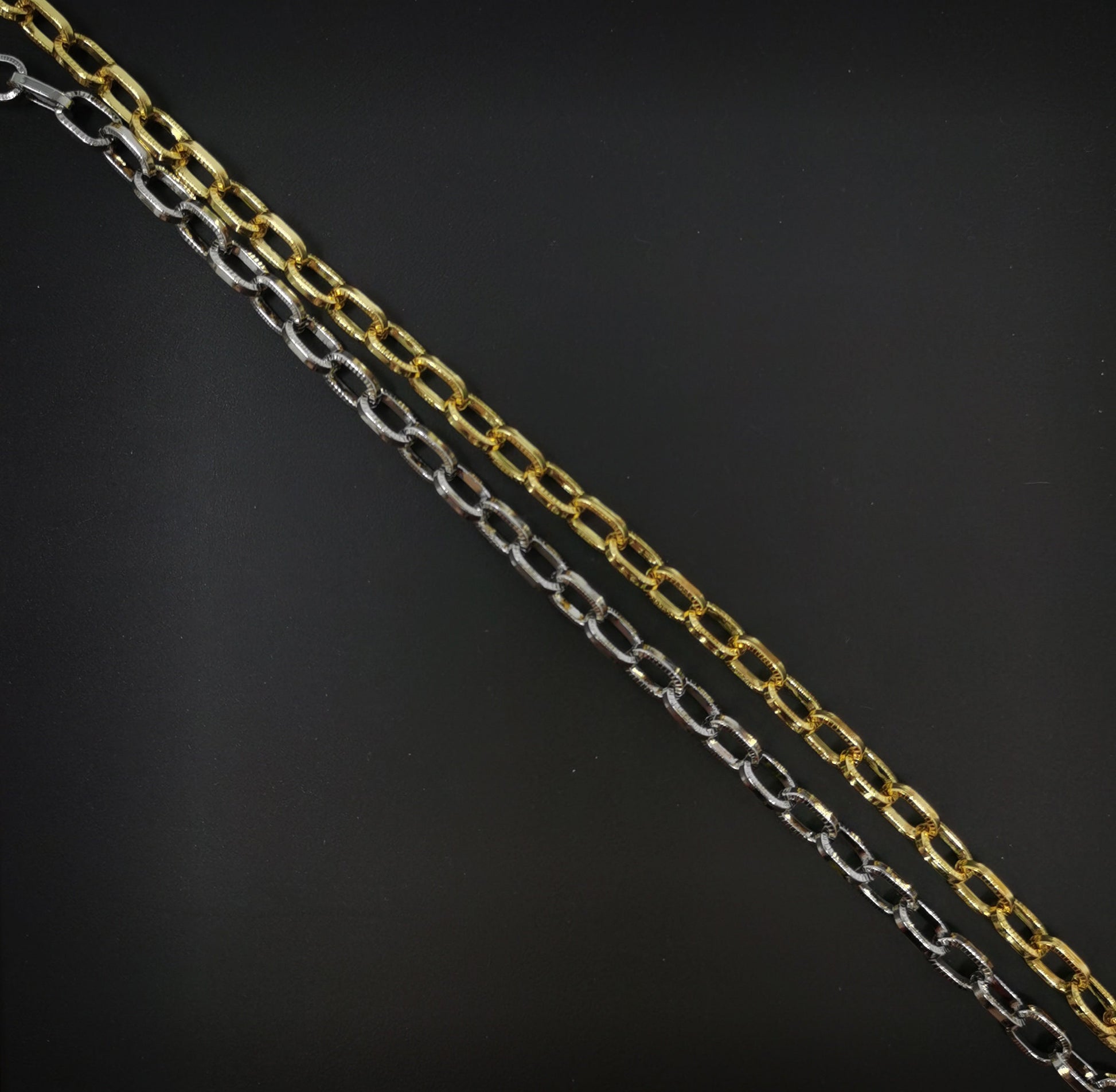 24K Gold Rope Rolo Chain by Yard, Rope Cable Chain by Foot, Wholesale bulk Roll Chain for Jewelry Making, Width 6mm, 92, 93