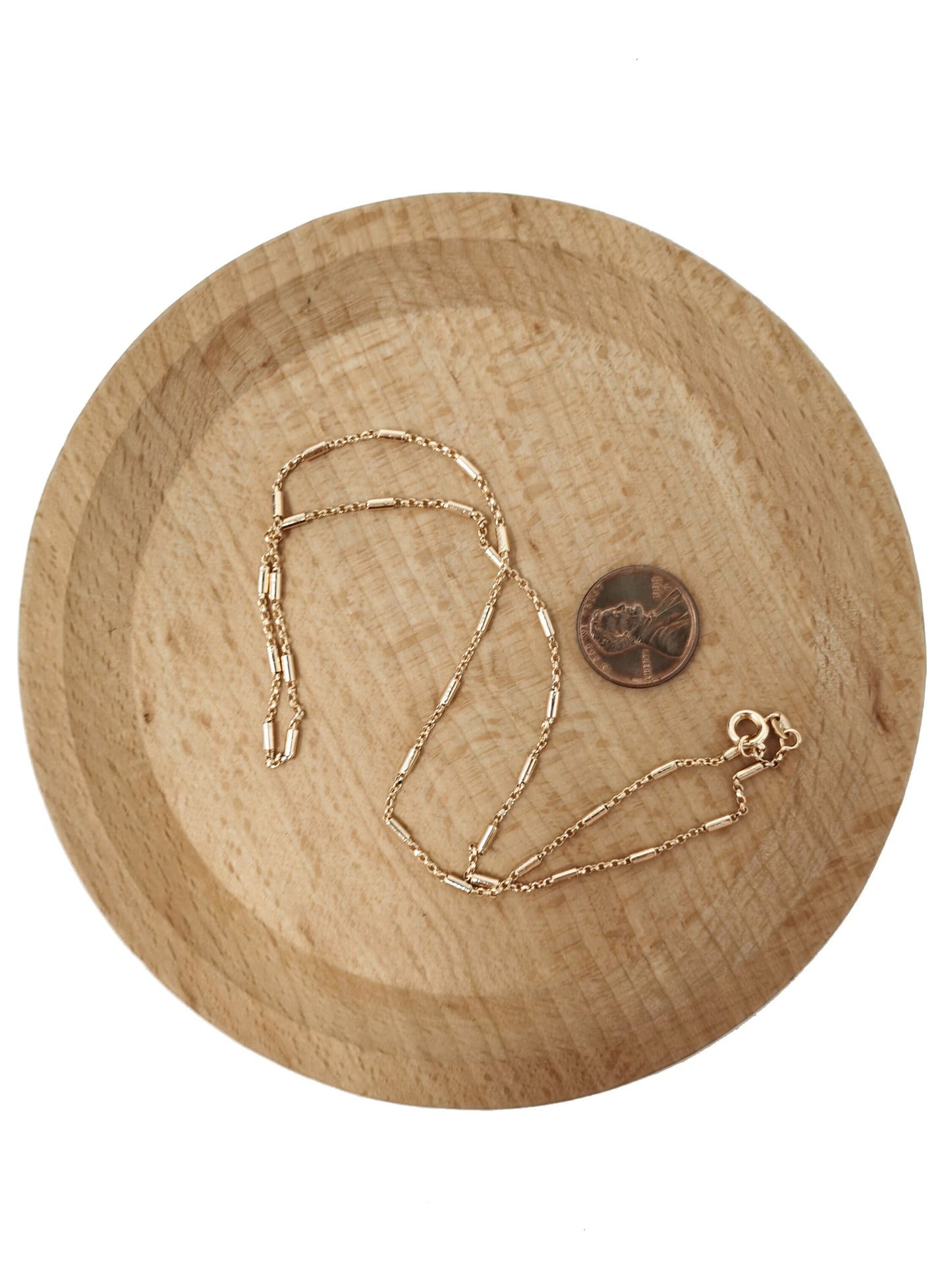 1pc 18'' Ready to Use 18K Rosy Gold Rolo Necklace Chain, Layering Rolo Chain Dainty Necklace, For Pendant Charm Necklace Making, 693