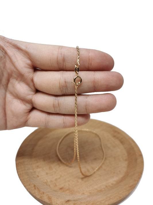 1pc 18'' Ready to Use 18K Rosy Gold Filled Wheat Necklace Chain, Layer Fox Tail Chain Dainty Necklace, For Pendant Charm Necklace Making 706
