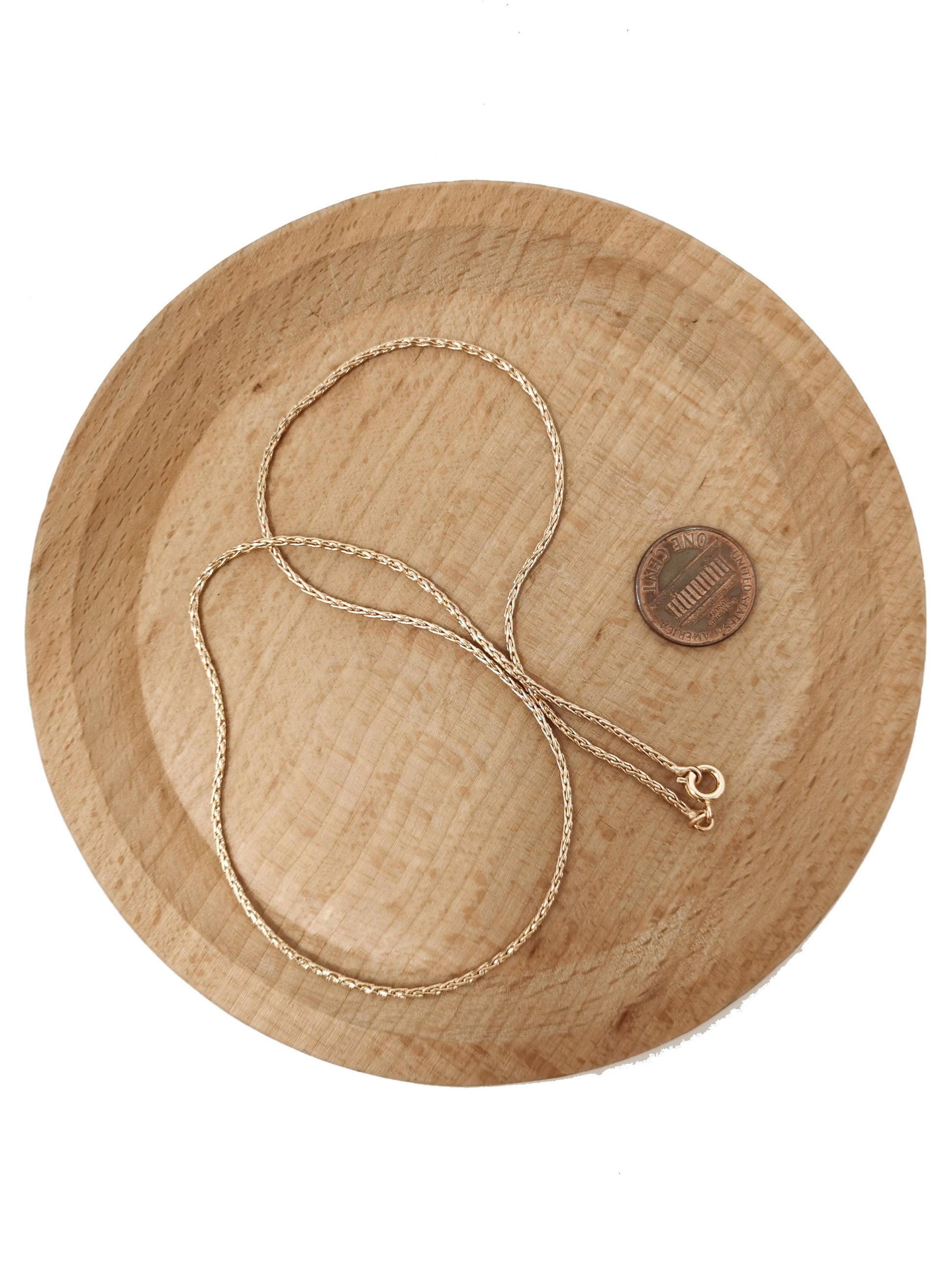 1pc 18'' Ready to Use 18K Rosy Gold Filled Wheat Necklace Chain, Layer Fox Tail Chain Dainty Necklace, For Pendant Charm Necklace Making 706