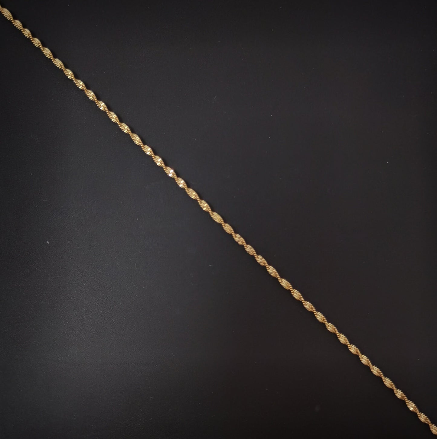 1pc 17.7'' Ready to Use 18K Rosy Gold Filled Singapore Necklace Chain, Layer Singapore Chain Dainty Necklace, For Necklace Making, 722