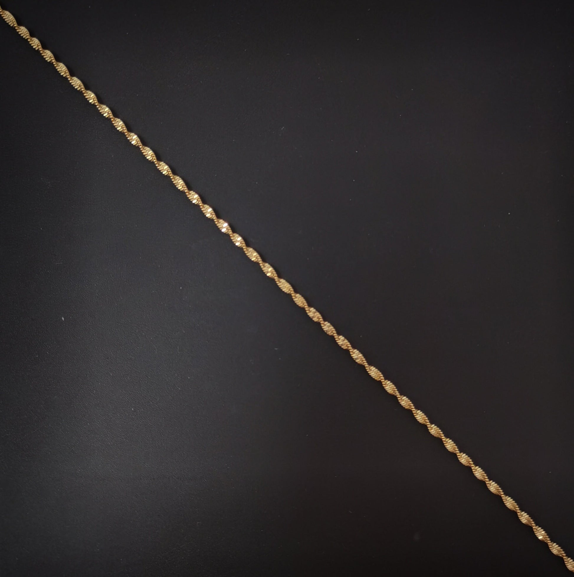 1pc 17.7'' Ready to Use 18K Rosy Gold Filled Singapore Necklace Chain, Layer Singapore Chain Dainty Necklace, For Necklace Making, 722