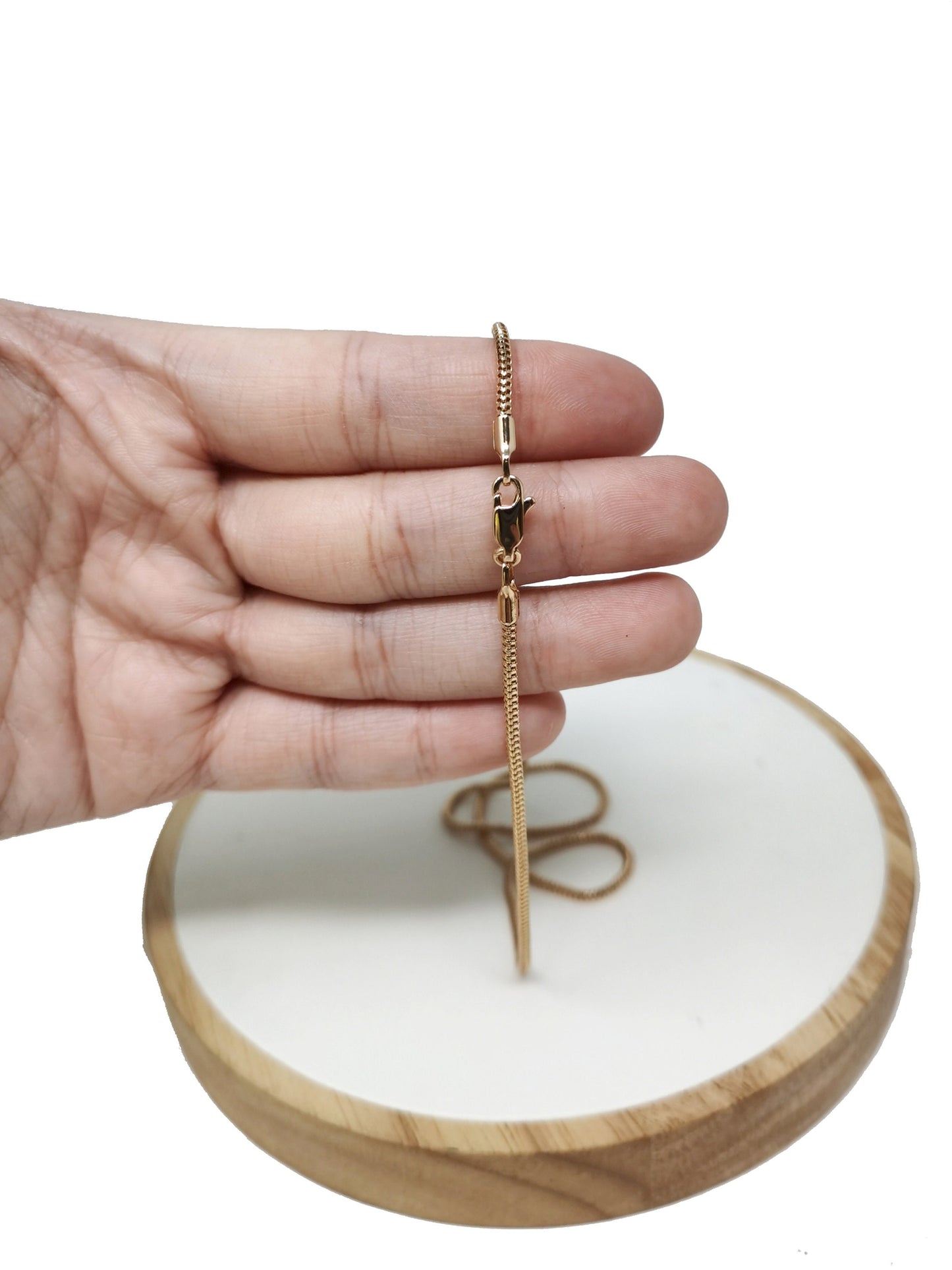 1pc 18'' ready to wear 18k Gold Filled Chain Necklace, Layering Dainty Box Chain For Jewelry Making with Pendant Charm Supplies, CH-723
