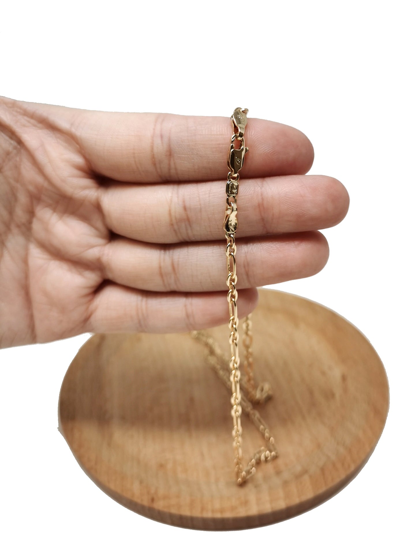 1pc 19'' Ready to Use 18K Rosy Gold Rolo Necklace Chain, Layering Rolo Chain Dainty Necklace, For Pendant Charm Necklace Making,714