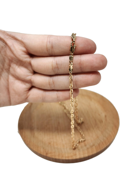 1pc 19'' Ready to Use 18K Rosy Gold Rolo Necklace Chain, Layering Rolo Chain Dainty Necklace, For Pendant Charm Necklace Making,714