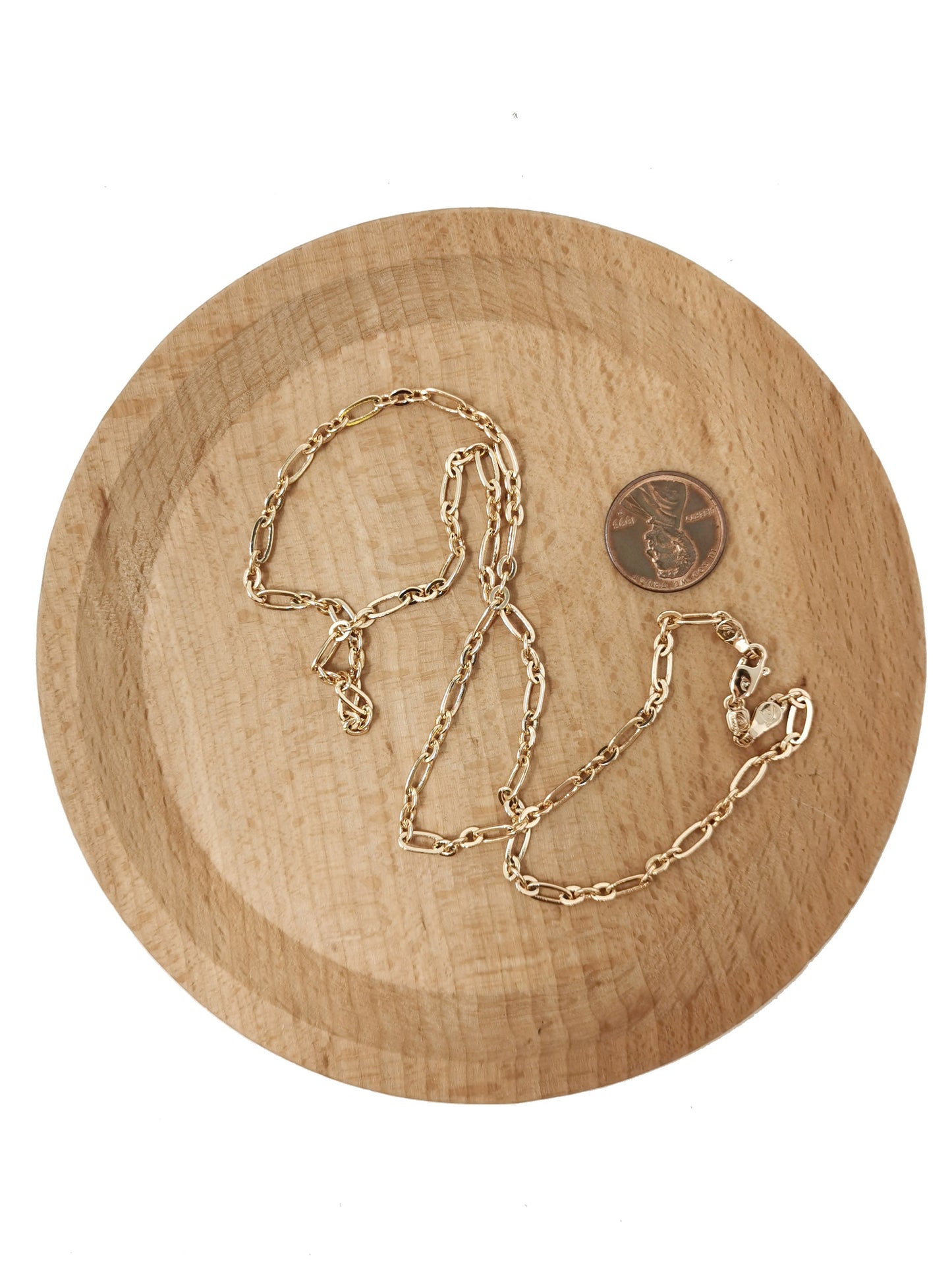 1pc 19'' Ready to Use 18K Rosy Gold Rolo Necklace Chain, Layering Rolo Chain Dainty Necklace, For Pendant Charm Necklace Making,714