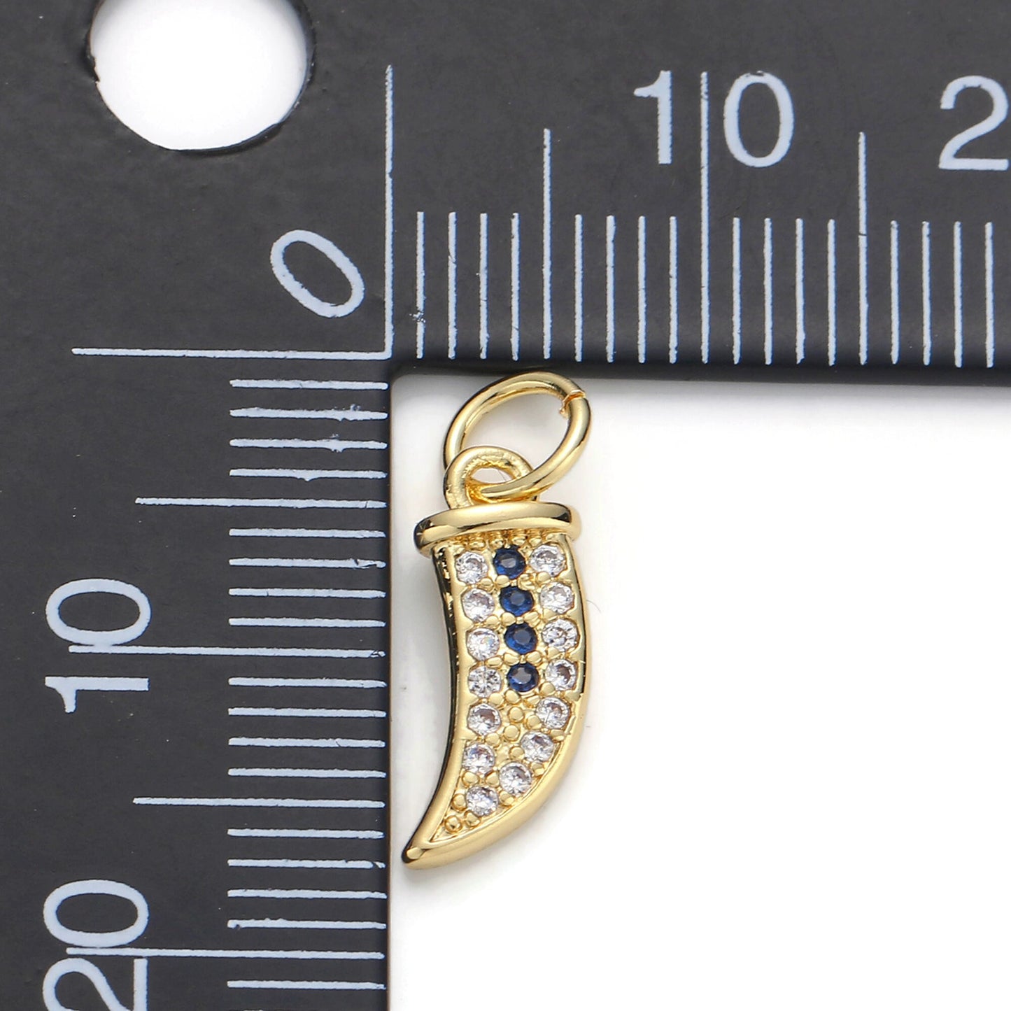 1pc 24k Gold Micro Pave CZ Janbiya Dagger Pendant Charm, Micro Pave CZ Pendant Charm, Pendant, For DIY Jewelry