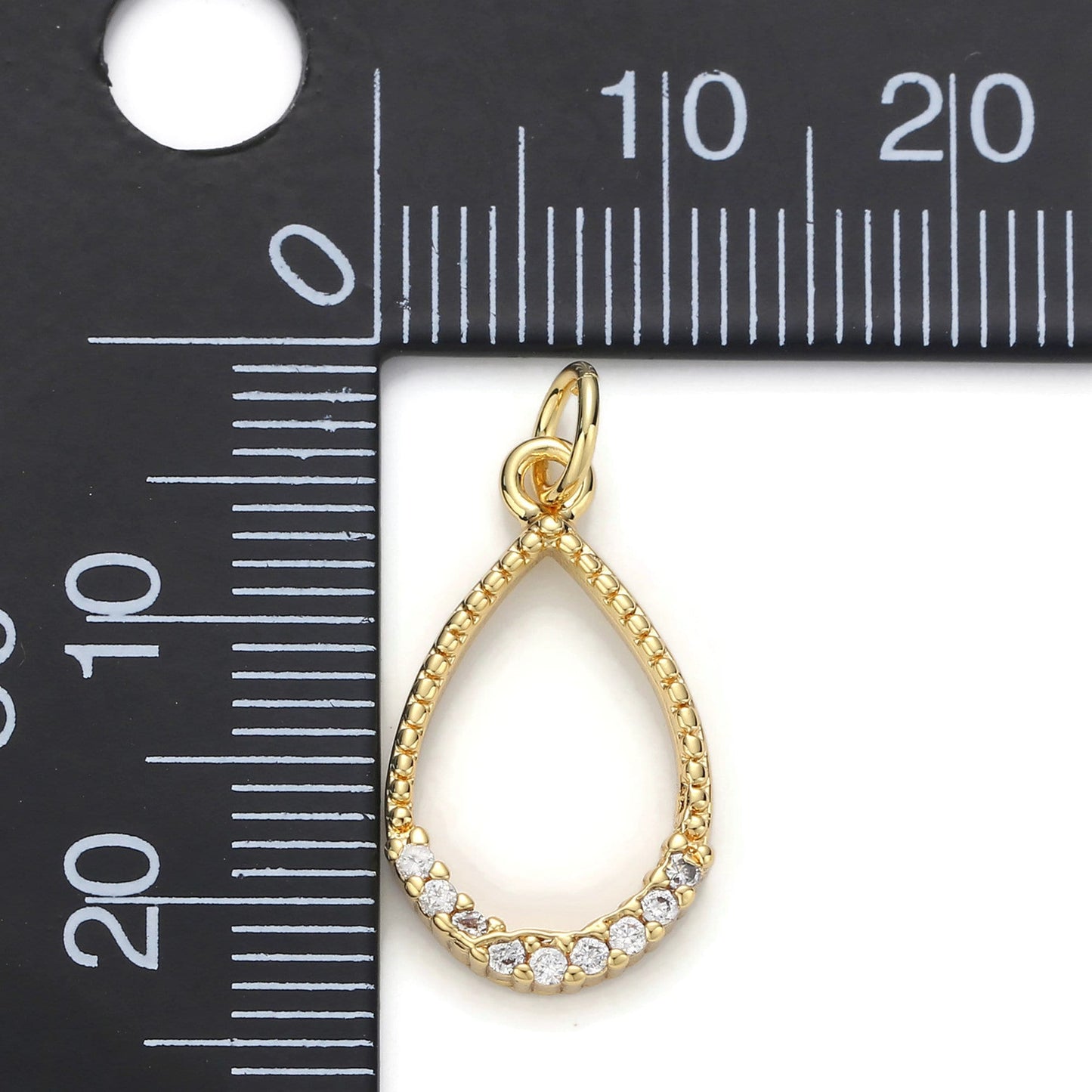 Gold Micro Pave Geometric Oval Charm, Cubic Zirconia Geometric Oval Pendant Charm, Charm, For DIY Jewelry