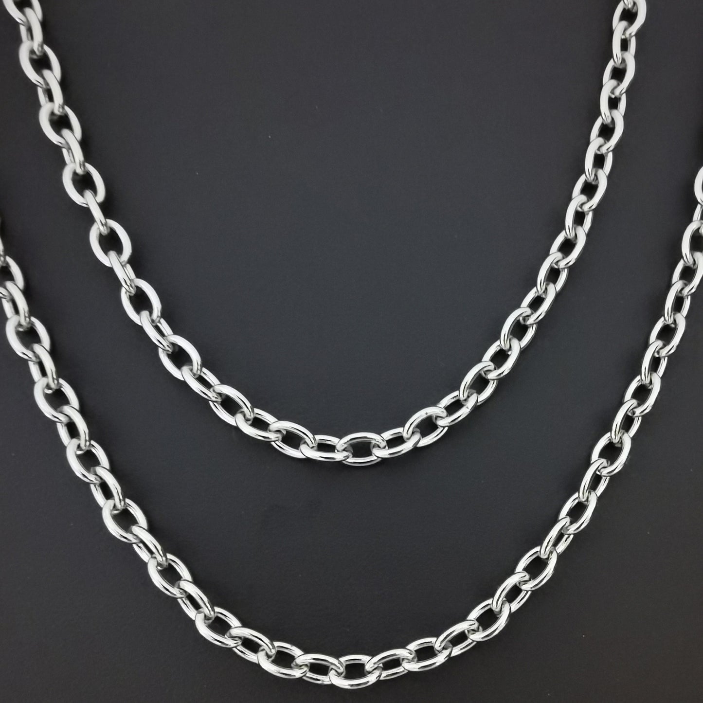 Gold Rolo Cable Paperclip Chain by Yard White Rolo Elongate Chain by Foot, Wholesale bulk Roll for Jewelry Making, xp- 9 , xp-10