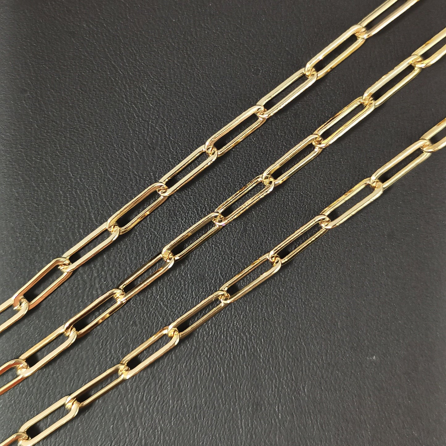 24K Gold Filled Paperclip Rolo Cable Chain by Yard, Gold Filled Cable Rolo Chain by Foot, Wholesale bulk Roll Chain for Jewelry Making, 161