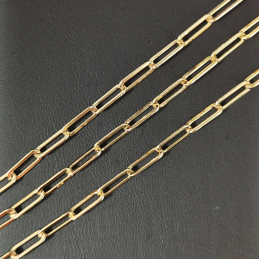 24K Gold Filled Paperclip Rolo Cable Chain by Yard, Gold Filled Cable Rolo Chain by Foot, Wholesale bulk Roll Chain for Jewelry Making, 161