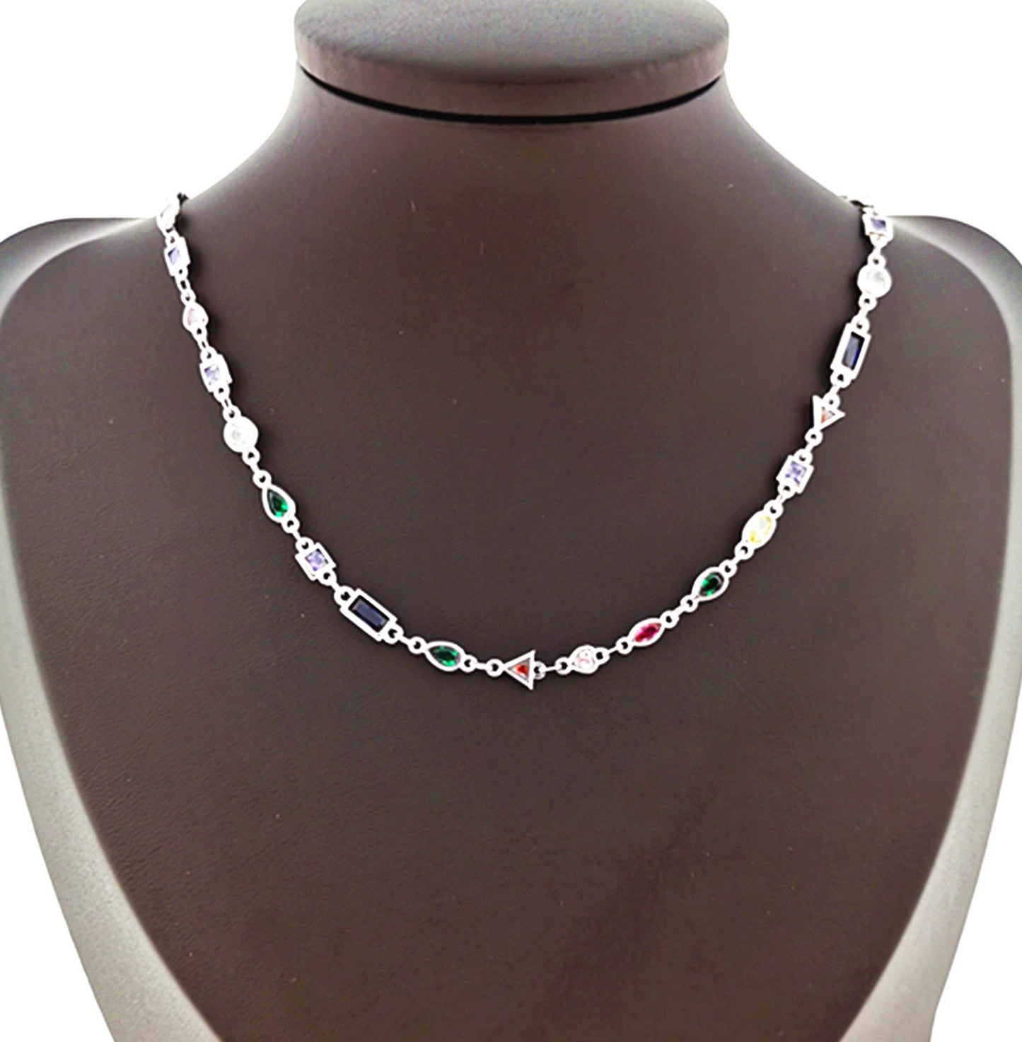14K Gold Micro Pave Colorful Charm Chain by Yard, CZ Charm Specialty Link Chain by Foot, Chain size 11x4mm, 167