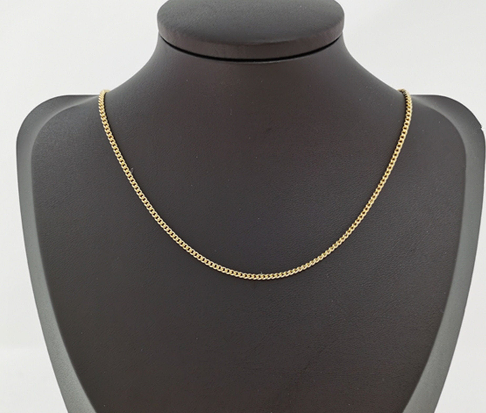24K Gold Filled Cuban Curb Chain by Yard, Gold Filled Cuban Curb Chain, Wholesale bulk Roll Chain for Jewelry Making, Chain Size 2mm, 174