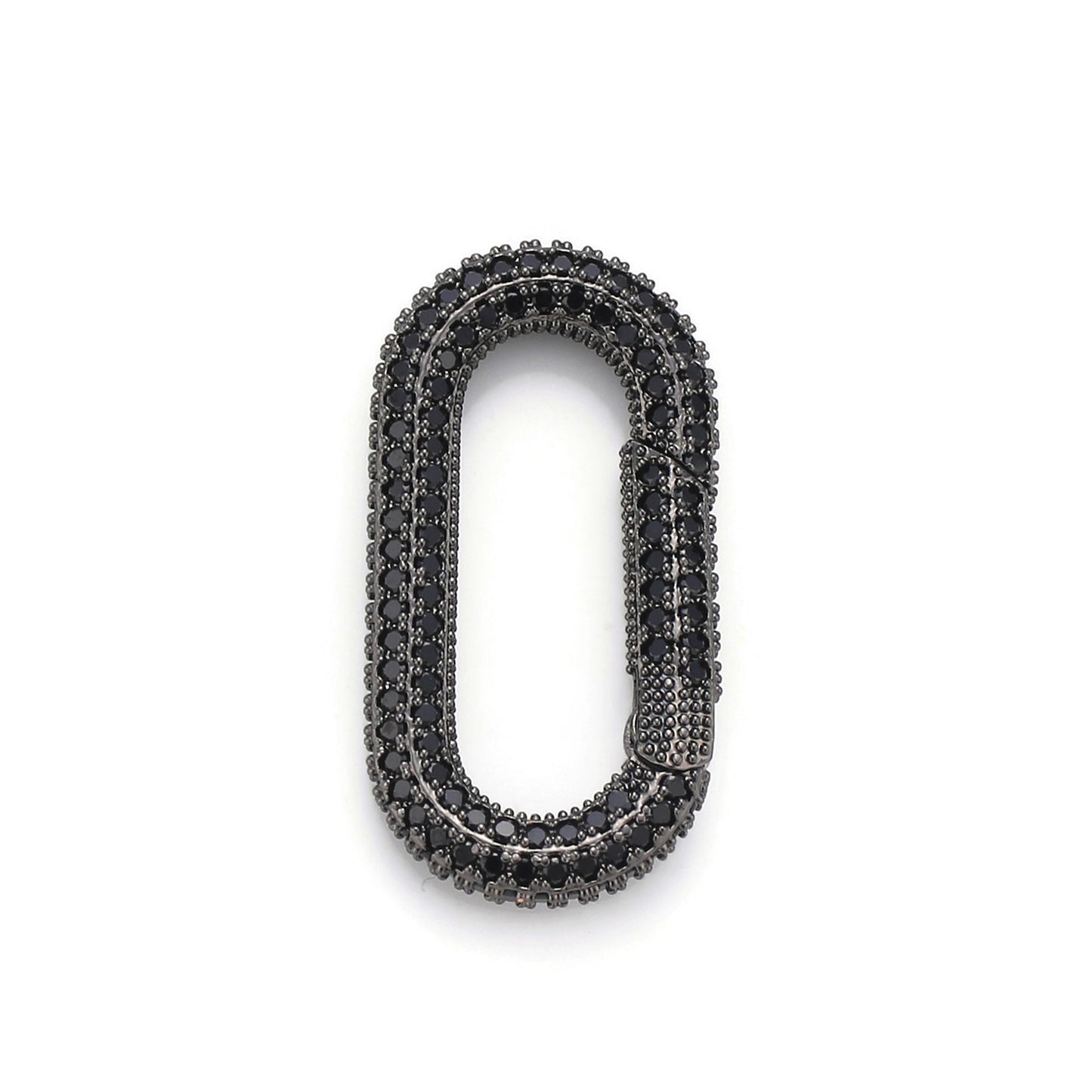 1pc Carabiner Screw Clasp, Screw Clasp Oval Lock, Interlocking Oval Clasp, Pave Oval Shaped Lock Clasps, Mutiple color options