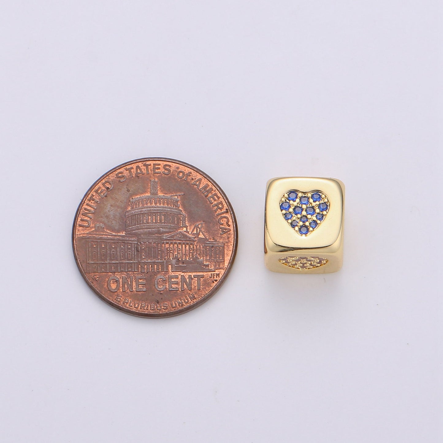 1pc 9x9mm CZ Gold Beads, Evil Eye Beads, Heart Beads, Love Beads, Animal Blocks Micro Pave Block Charm Bracelet Necklace Supply 439