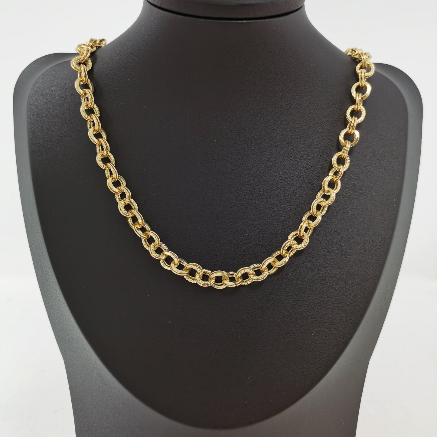 24K Gold Oval Rolo Chain by Yard, Oval Link Chain by Foot, Wholesale bulk Roll Chain for Jewelry Making, width 7mm, 215