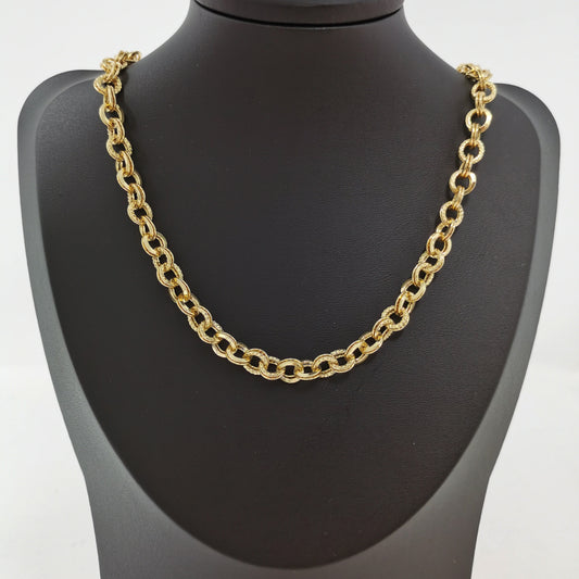 24K Gold Oval Rolo Chain by Yard, Oval Link Chain by Foot, Wholesale bulk Roll Chain for Jewelry Making, width 7mm, 215