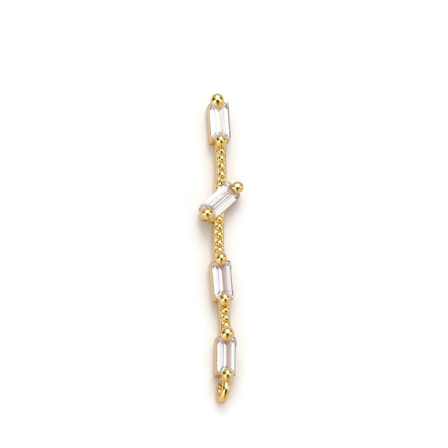 1pc 14k Gold Micro Pave Cubic Zirconia dongle Pendant Charm, Micro Pave CZ Pendant Charm, For DIY Jewelry, Multiple color Option