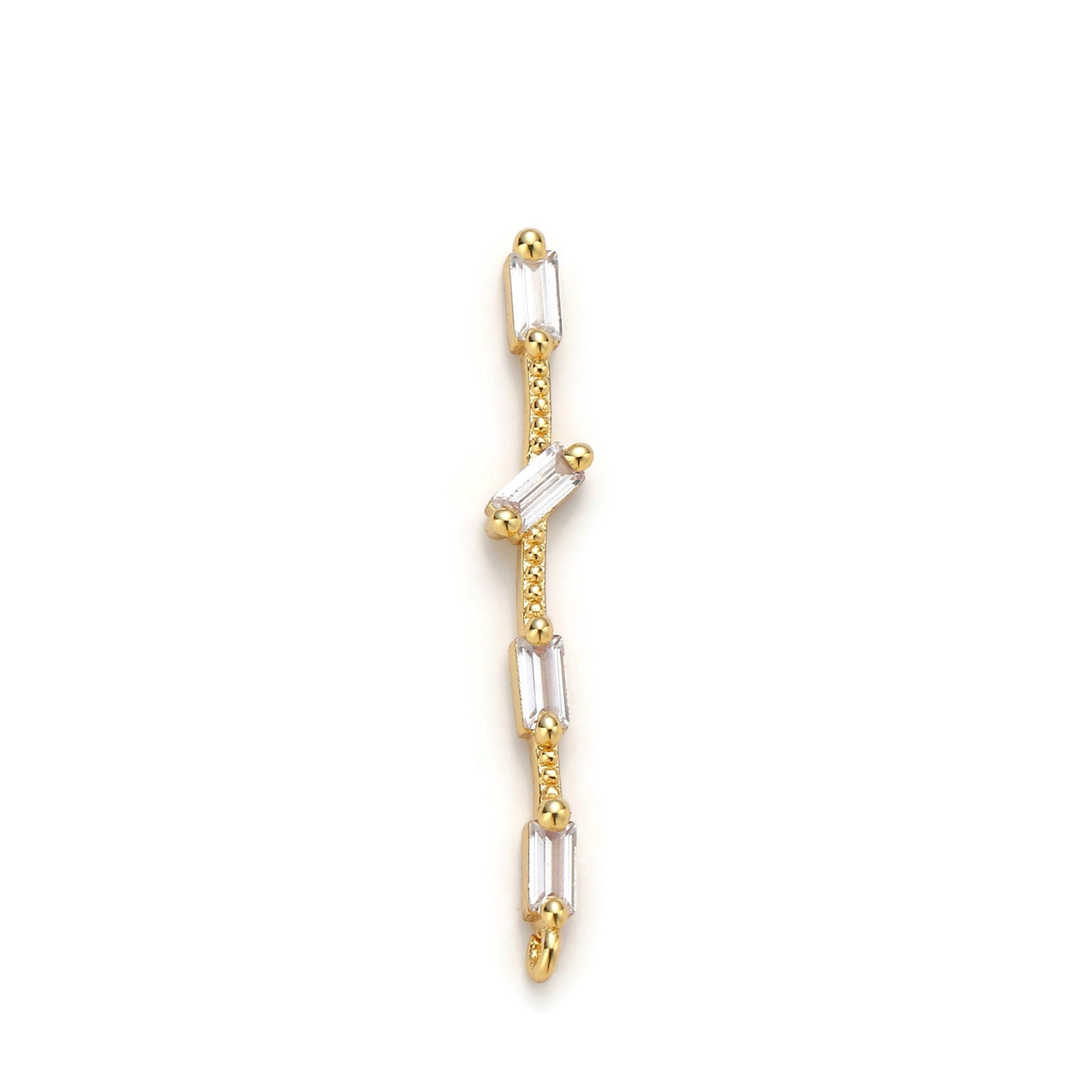 1pc 14k Gold Micro Pave Cubic Zirconia dongle Pendant Charm, Micro Pave CZ Pendant Charm, For DIY Jewelry, Multiple color Option