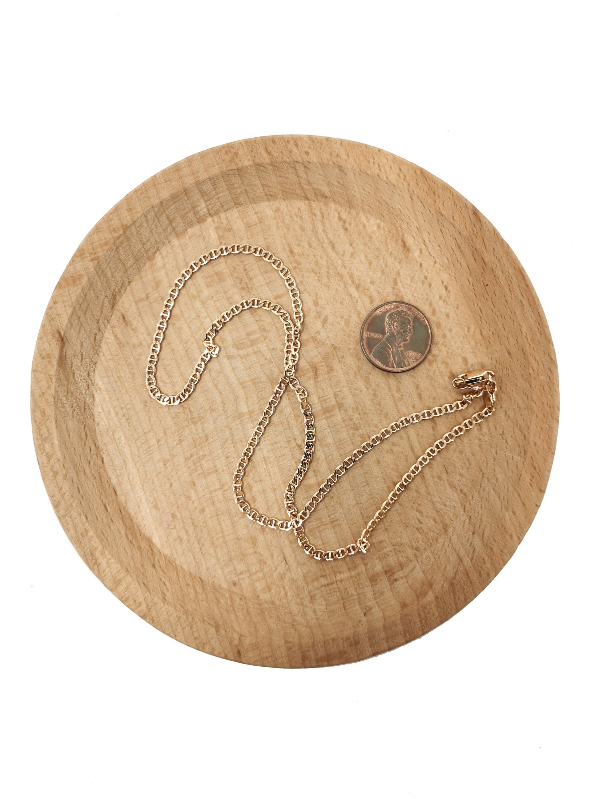 1pc 17.7'' Ready to Use 18K Gold Filled Anchor Necklace Chain, Layering Anchor Chain Dainty Necklace, For Pendant Charm Necklace Making, 663
