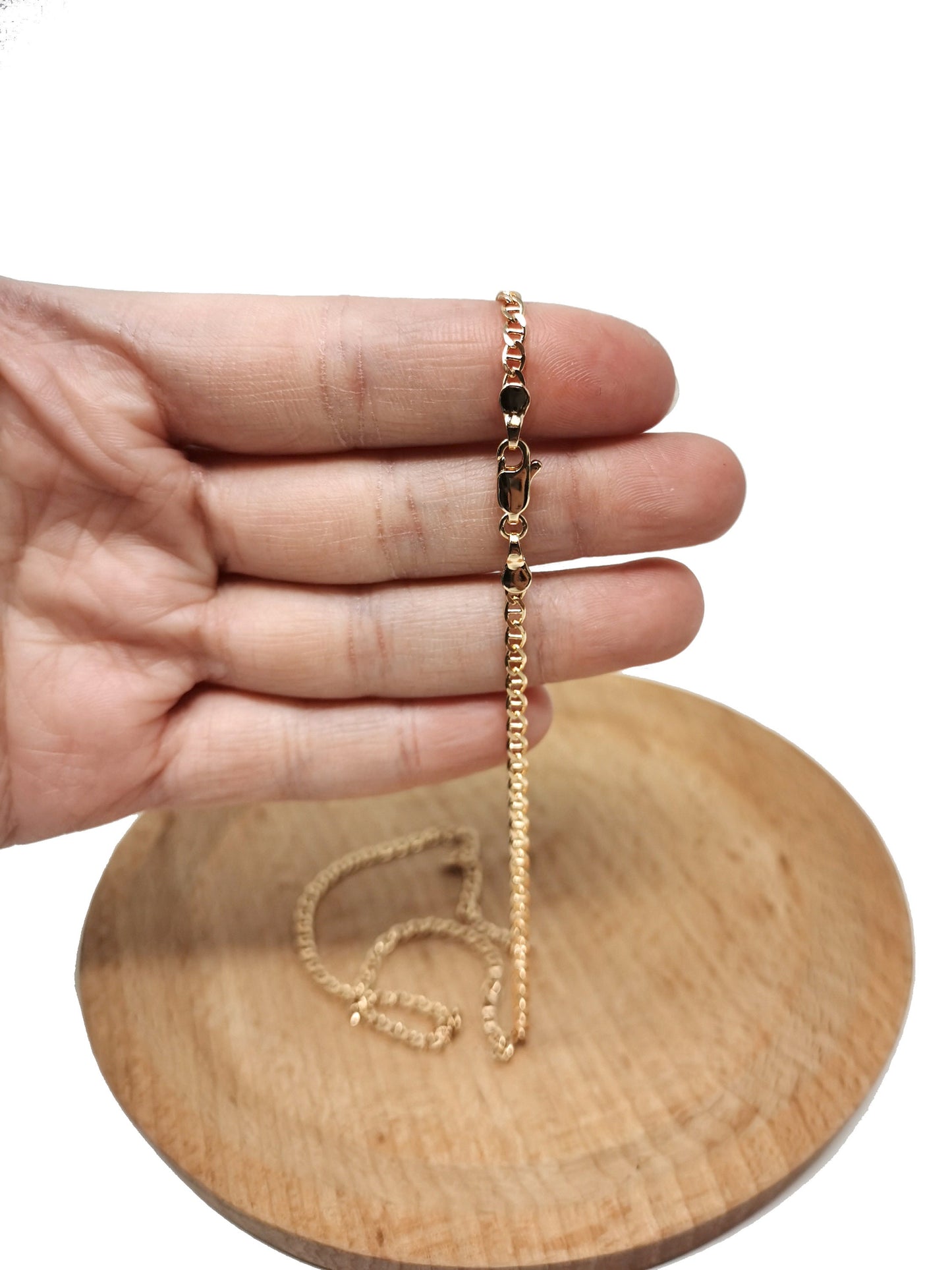 1pc 17.7'' Ready to Use 18K Gold Filled Anchor Necklace Chain, Layering Anchor Chain Dainty Necklace, For Pendant Charm Necklace Making, 663