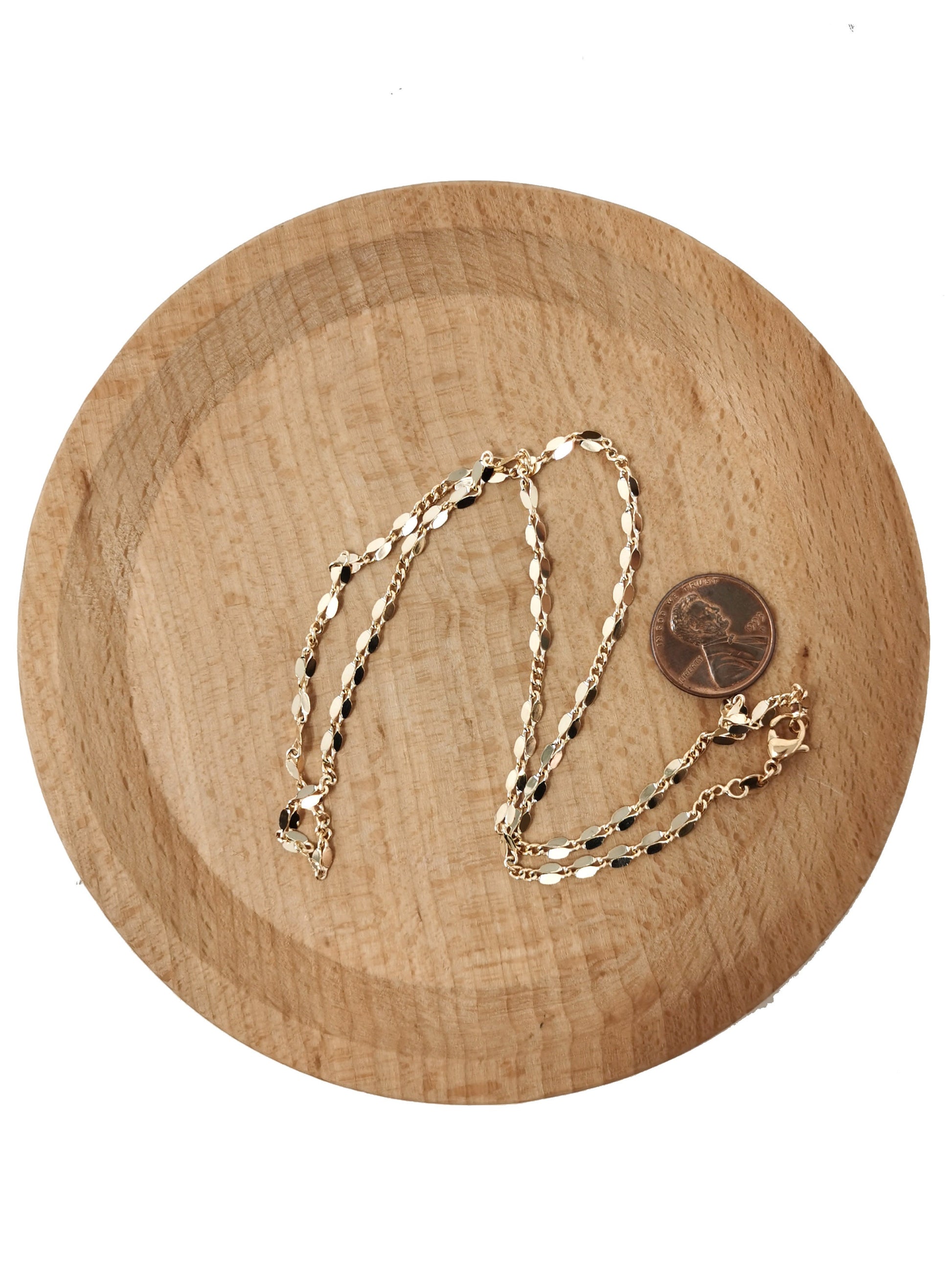 1pc 17.7'' Ready to Use 18K Gold Filled Unique Necklace Chain, Layering Unique Chain Dainty Necklace, For Pendant Charm Necklace Making-664