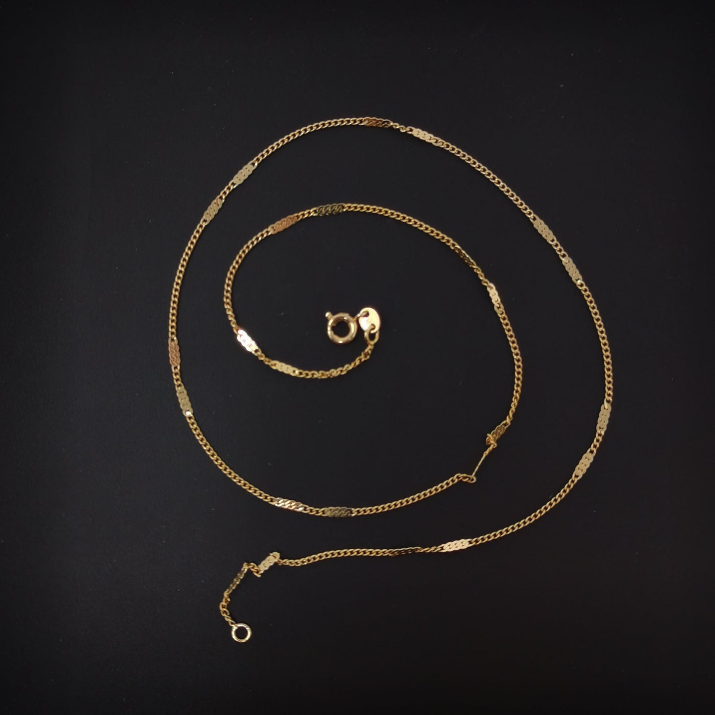 1pc 17.7'' Ready to Use 18K Rosy Gold Baht Link Necklace Chain, Layering Curb Chain Dainty Necklace, For Necklace Making, 736