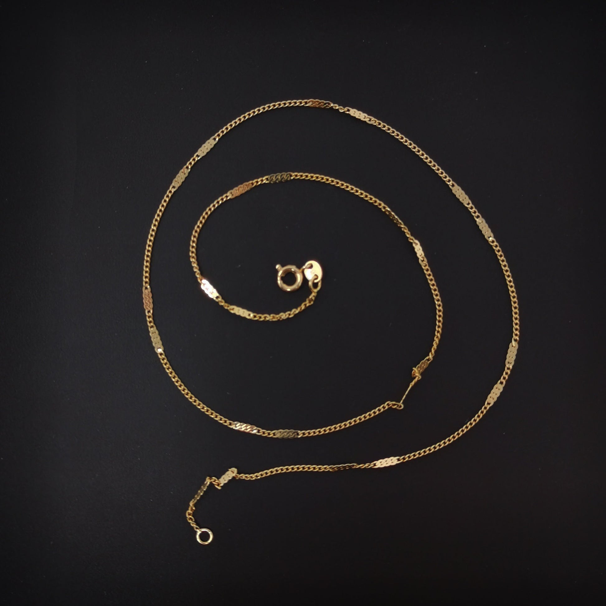 1pc 17.7'' Ready to Use 18K Rosy Gold Baht Link Necklace Chain, Layering Curb Chain Dainty Necklace, For Necklace Making, 736
