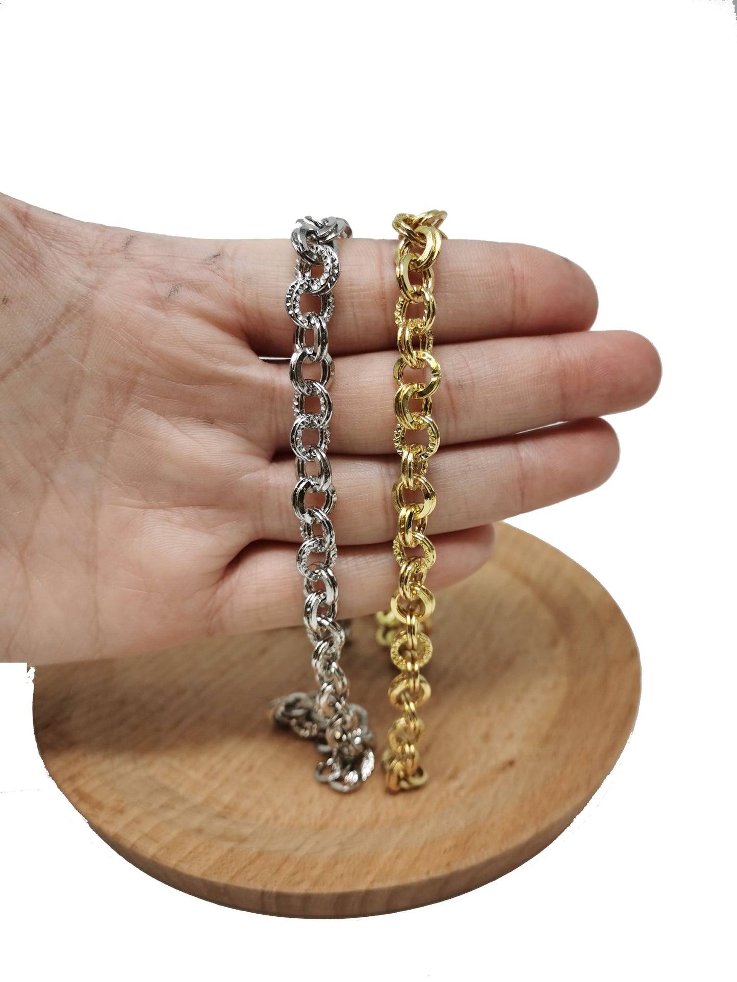 14K Gold Rolo Cable Chain by Yard, Rolo Cable Chain , Wholesale bulk Roll Chain for Jewelry Making, Width 8mm,ROLL-96,97