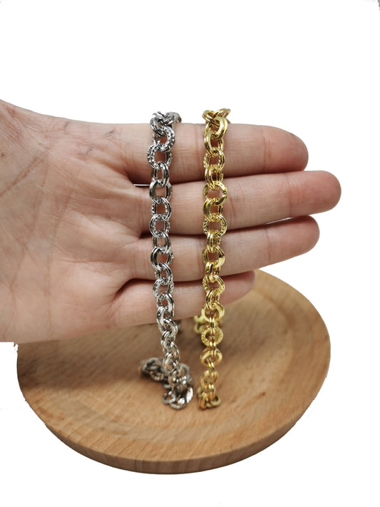 14K Gold Rolo Cable Chain by Yard, Rolo Cable Chain , Wholesale bulk Roll Chain for Jewelry Making, Width 8mm,ROLL-96,97